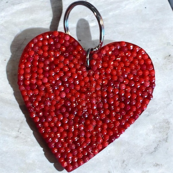 Handmade Accessories - Handmade Heart Diamond Art painted Keychain | Bag Charm